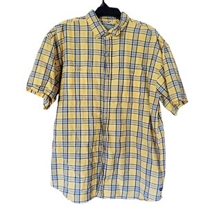 Eddie Bauer U.S. Expedition Men’s Yellow Plaid Cotton‎ Button-down shirt, XL
